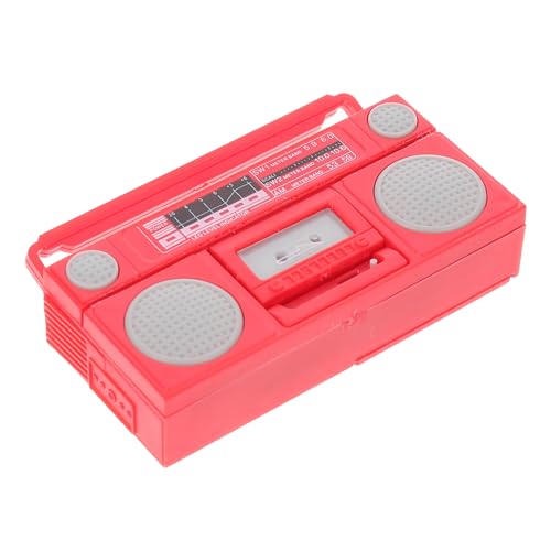 Toyvian 1stk Tonbandgerät Modell Tischzubehör Blockflöte Für Miniatur-Phonograph Grammophon Lebensgeräte Haushaltsgeräte Vortäuschen Recorder Antiker Plattenspieler Rot Abs von Toyvian