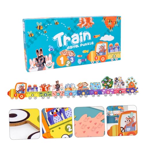 Toyvian 1stk Zahlen Zug Puzzle Riesiges Bodenpuzzle Zug Spielzeug Bodenpuzzle Für Kinder Im Alter Von 2–4 Jahren Puzzles Steckbrett Zahlen-Puzzle-Brett Alphabet-Zug Colorful Hölzern von Toyvian