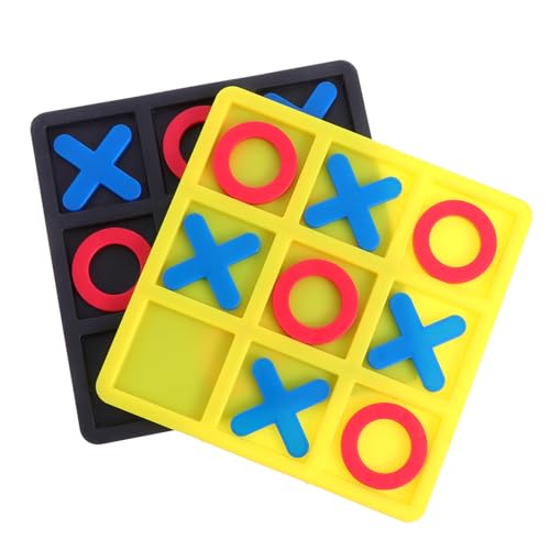 Toyvian 2 Kisten Xo Schach Jumbo-Spiel Kleiner Tic-Toe Kartenspiel Digitaler Spieltisch Barspiele Würfelturm Familienspiele Puckett-Spiel Takte Puzzlespiel Umweltfreundlicher Kunstharz von Toyvian