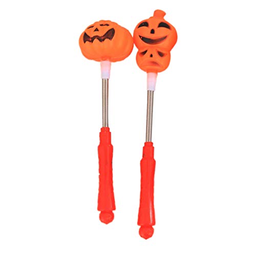 Toyvian 2 PC Halloween Leuchtstäbe, Kürbis Skelett Taschenlampe Halloween Leuchtstab Zauberstäbe für Kinder (Zufällige Farbe) von Toyvian