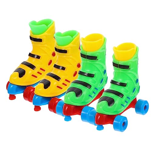 Toyvian 2 Paar Brettspielspielzeug Finger-Skate-Modell Skateboardzubehör Sportspielzeug Gefälschter Rollschuh Zum Stressabbau Simulationsschlittschuh Finger-Fake-Skate Plastik von Toyvian