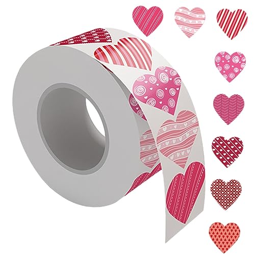 Toyvian 2 Rollen Liebe Aufkleber hochzeitsdeko hochzeits Dekoration Heart Stickers Geschenkaufkleber Herz Dekor Valentinstag-Herz-Aufkleber -Herz-Aufkleber Kupferplattenaufkleber von Toyvian