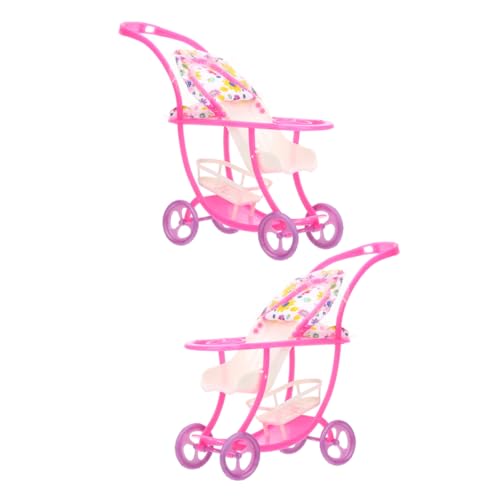 Toyvian 2 STK Kinderwagen interaktives kinderspielzeug puppenwagen zubehör Rollenspiel einkaufswagen für Babyspielzeug Mini-Puppenwagenmodell Stoff von Toyvian