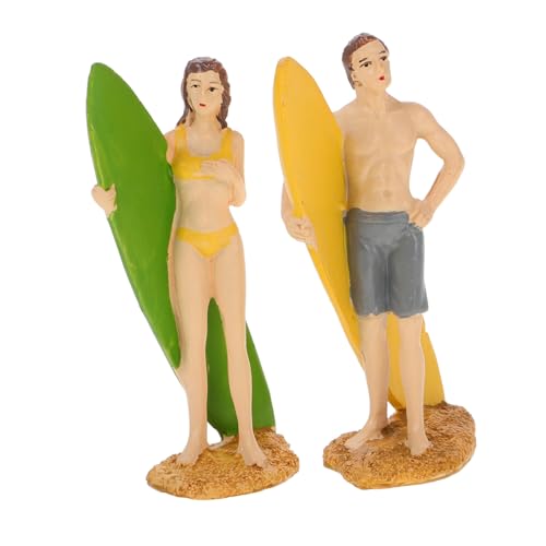 Toyvian 2 STK Sandtischmodell Miniatur-puppenhausdekorationen Schwimmfiguren-Modell Mini Bemaltes Menschenmodell Badeanzug-skulpturen Strand-Badeanzug-Statue Miniatur-menschenstatue Harz von Toyvian