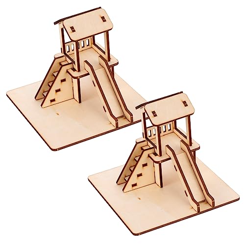 Toyvian 2 Sätze Dia-Modell bastelset basteln für geschenketueten zabawki stymulujące rozwój holzbausatz Wissenschaftliches Lernspielzeug Puzzle-Modell aus Holz hölzern von Toyvian