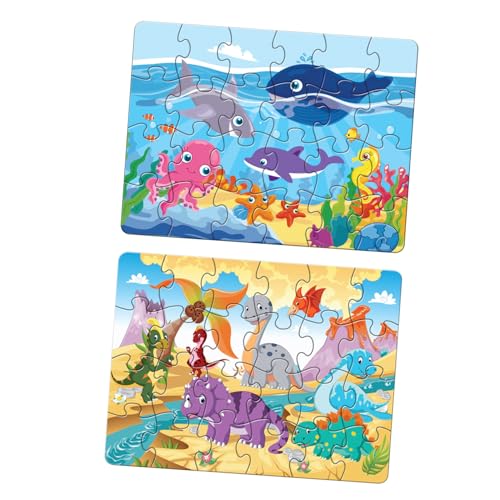 Toyvian 2 Sätze Kinder Puzzle Spielzeug Kinder Puzzles Pädagogisches Puzzle Cartoon Puzzle Puzzle Spielzeug Papier von Toyvian