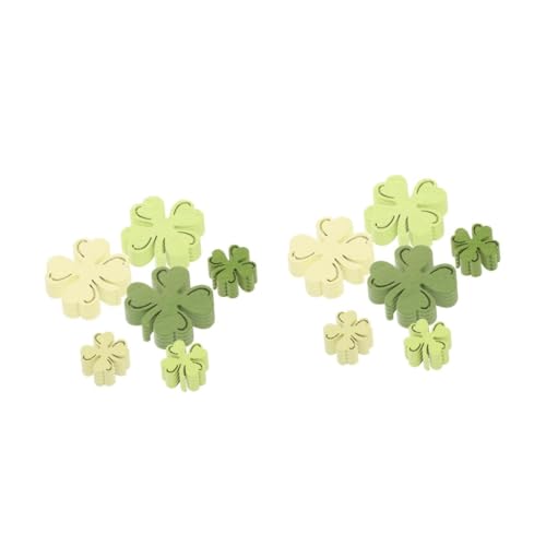 Toyvian 2 Sätze Kleechips Glücksbringer Deko Holzkonfetti Holz Konfetti St. Patricks Kleeblatt Aus Metallfolie Decke Wanddekoration Kleeblatt Konfetti Kleeblatt-dekorationen 100 Stück * 2 von Toyvian