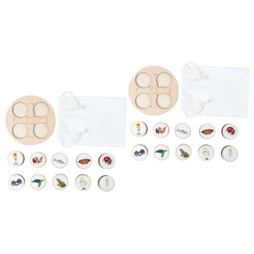 Toyvian 2 Sätze Lebenszyklus Spielzeug Spielzeuge Lebenszyklus eines Frosches holziges Spielzeug Tier Fahrräder Lebensfigur aus Holz Fahrradmodell aus Holz Anzahl Puzzle Kind von Toyvian