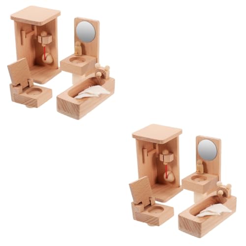 Toyvian 2 Sätze Mini-Möbel kinderzimmermöbel kinder deko Simulierte Kleinmöbel Miniaturmöbel hühner Spielzeug Wohnkultur Puppenhausmöbel winzige Hausmöbel Mini-Hausmöbel hölzern von Toyvian