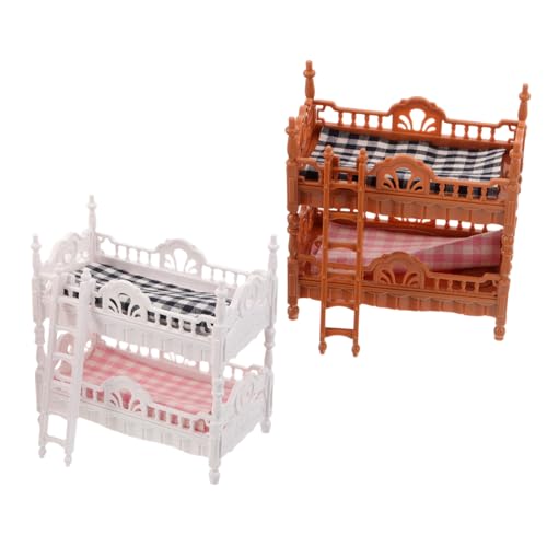 Toyvian 2 Sätze Miniatur Etagenbett für Puppenhaus Realistische Schlafzimmer Möbel mit Matratzen und Leiter Puppen Etagenbett Modell für Rollenspiel und Kreatives Toyvian 2 Sätze Miniatur Etagenbett für Puppenhaus Realistische Schlafzimmer Möbel mit Matratzen und Leiter Puppen Etagenbett Modell für Rollenspiel und Kreatives von Toyvian