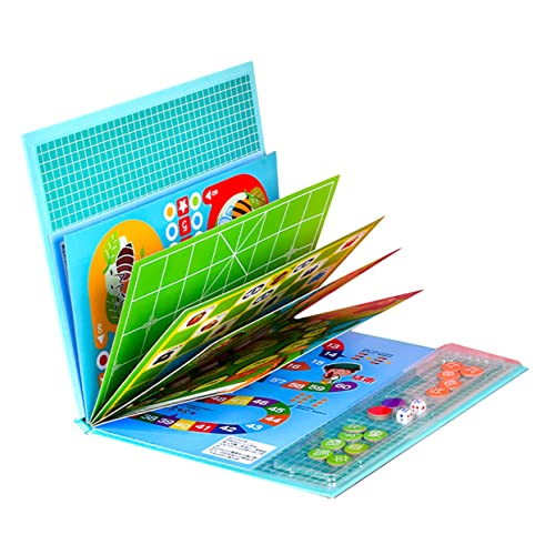 Toyvian 2 Sätze Multifunktion ale Bücher Kinderspielzeug Lernspielzeug für Kinder fliegendes schachspiel Spielzeuge Spielset aus Holz pädagogisches Spielzeug Buchstil Dame einstellen Ludo von Toyvian