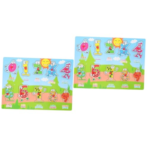 Toyvian 2 Sätze Spanisches Puzzle Kinder Spielzeug Jigköpfe Puzzlebuch Kinderspielzeug Tiere Spielzeug Spielzeuge Puzzlematte Kleinkind Spielzeug Alphabettafel Spanisch-lernspielzeug Holz von Toyvian