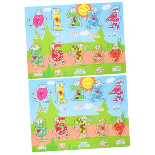 Toyvian 2 Sätze Spanisches Puzzle Puzzlematte Puzzlebuch Spielzeuge Kleinkind Spielzeug Tiere Spielzeug Jigköpfe Kinder Spielzeug Kinderspielzeug Lernspielzeug Puzzle-Brett Holz von Toyvian