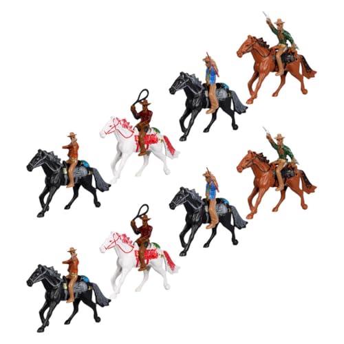 Toyvian 2 Sätze Western-Cowboy-Modell Charaktermodelle Figuren Spielfigur Spielzeugfiguren Tierfiguren Spielset Pferdespielzeug Spielsets, Kleine Figuren Modell-Cowboy Reiterfigur Plastik von Toyvian