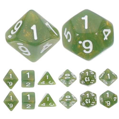 Toyvian 2 Sätze Würfel spielsachen für dice Set mehrseitig Acryl-Spielrequisite Brettspiel-Tool Spiel-Requisiten Partyzubehör Partygeschenk Green von Toyvian