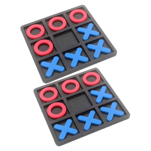 Toyvian 2 Sätze xo Schach interaktives Interactive Toys Board Games brettspielr Pädagogisches Tischspiel Spiele Schachspiel pädagogisches Brettspiel PVC Black von Toyvian