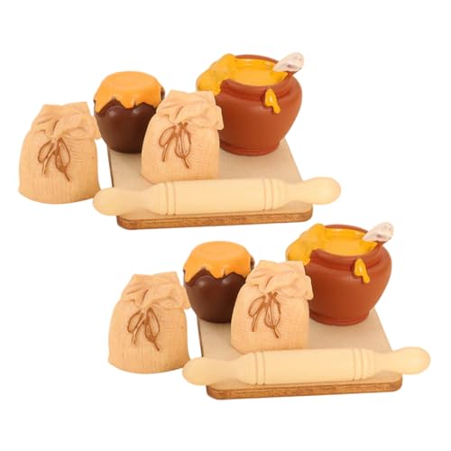 Toyvian 2 Satz Miniatur Werkzeuge für Puppenhaus Küche mit Holz Teigrolle Harz Honigglas Mehltüte Kompakte Detailreiche Backzubehör Dekoration für Spiel und DIY Szenerie Toyvian 2 Satz Miniatur Werkzeuge für Puppenhaus Küche mit Holz Teigrolle Harz Honigglas Mehltüte Kompakte Detailreiche Backzubehör Dekoration für Spiel und DIY Szenerie von Toyvian