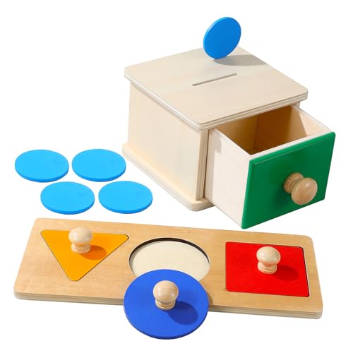 Toyvian 2 Satz Münzbox Geometrie Kinderspielzeug Kinderpuzzle Spielzeug Für Kleinkinder -rätsel Stapelspielzeug Blockiert Spielzeug Rätsel Für Kleinkinder Kinderrätsel Holz von Toyvian