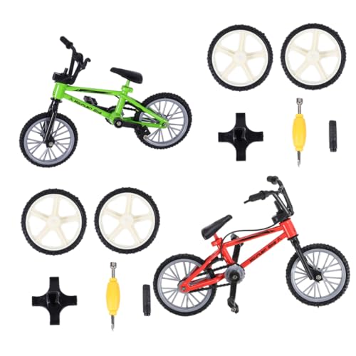 Toyvian 2 Sets Mini Finger Bike Modell Aus Finger Bike Für Den Schreibtisch Wettbewerbs Simulation Fahrrad Und von Toyvian