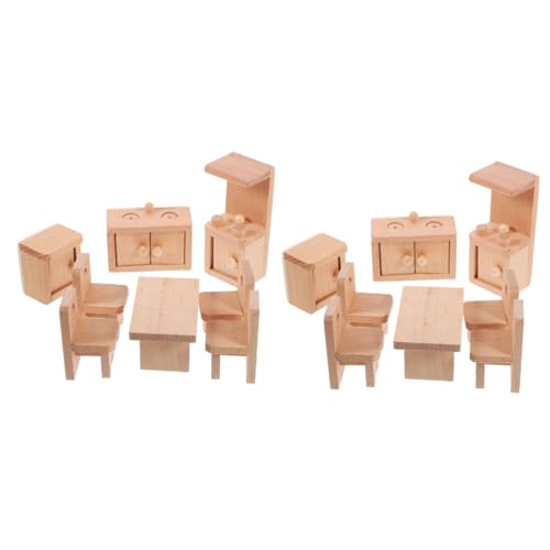 Toyvian 2 Sets Mini Möbel Miniatur Möbel Dekor Mini Dekor Puppenhaus Dekor Zubehör Puppenhaus Möbel Zubehör Holz Miniatur Möbel Winzige Möbel von Toyvian