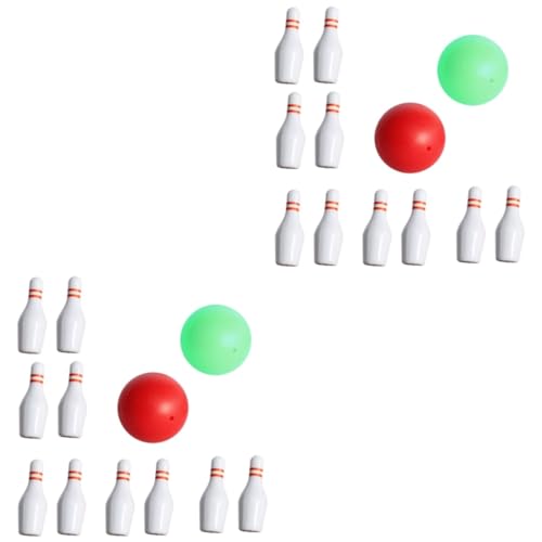 Toyvian 2 Sets Puppenhaus Bowling Miniatur Hausbedarf Mini Bowling Set Kleine Bowling Pins Bowling Pin Mini Bowling Kugel Mini Kleine Bowling Kugeln Mini Bowling Verzierung von Toyvian