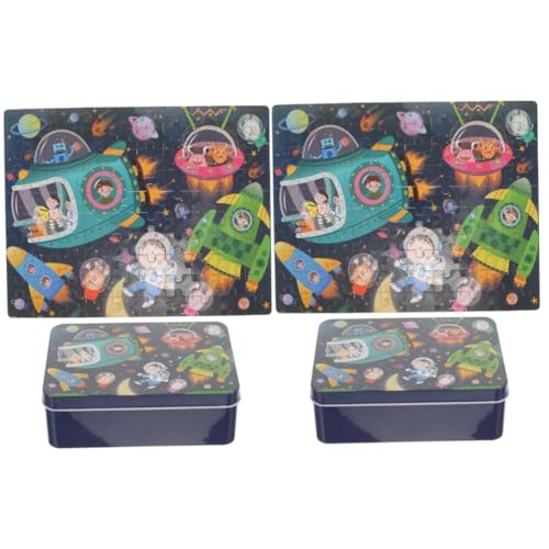 Toyvian 2 Sets Puzzle Kinder Holzpuzzle Interessantes Kinderspielzeug Lernspielzeug Kleinkind Holzpuzzle Lustiges Spielzeug Holz Weltraumthema Puzzles Kinderspielzeug Holzpuzzles von Toyvian