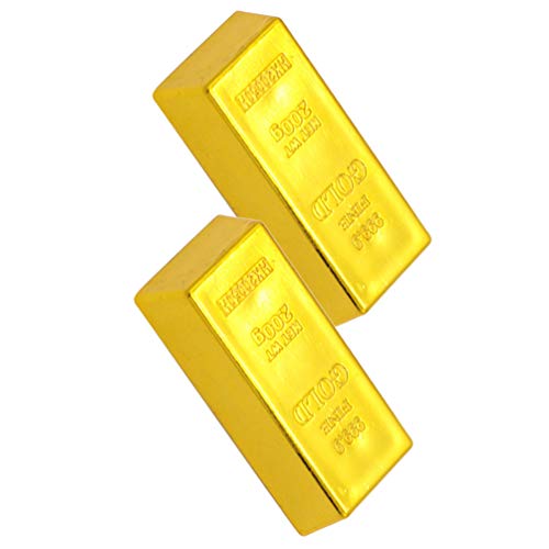 Toyvian 2 Stück Gefälschte Goldbarren Gold Ziegel Goldbarren Türstopper Goldene Tür Keil Briefbeschwerer Gold Türstopper Pirat Gold Schatz Dekorative Requisite für Home-Office-Dekoration von Toyvian