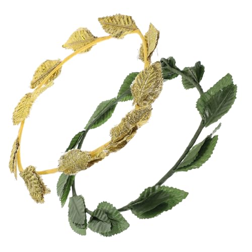 Toyvian 2 Stück Goldene und Grüne Blattkrone Haarschmuck Römisches Lorbeerkranz Stirnband Leichtes Headpiece für Brautjungfern Cosplay Maskerade und Festliche Anlässe Toyvian 2 Stück Goldene und Grüne Blattkrone Haarschmuck Römisches Lorbeerkranz Stirnband Leichtes Headpiece für Brautjungfern Cosplay Maskerade und Festliche Anlässe von Toyvian
