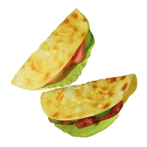 Toyvian 2 Stück Handkuchenmodell Gefälschtes Essen Realistische Simulation Pfannkuchenmodell Dekoratives Lebensmittelmodell Simulation Taco Modell Simulation Gekochter Pfannkuchen von Toyvian