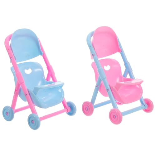 Toyvian 2 Stück Kinderwagen Puppenwagen Puppenzubehör Puppenbuggy Puppenwagen Buggy Puppenkinderwagen Puppenwagen Kutsche Puppen Travel System Kunststoff von Toyvian