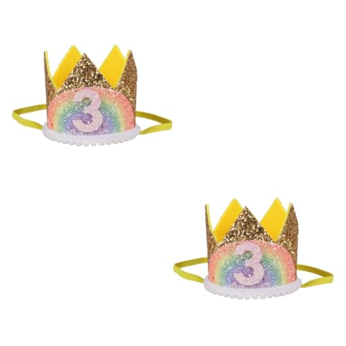 Toyvian 2st Baby-geburtstagsparty-regenbogen-kronen-spitzen-stirnband Kleinkind Mütze Haarschmuck Für Babys Hüte Für Kleinkinder Hut Für Kinder Europäisch Und Amerikanisch Das Erste Mal von Toyvian