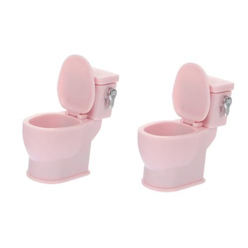 Toyvian 2 Stück Puppenhaus Toilette Mini Keramik Toilette Mini Töpfchen Feenhaus Möbel Miniatur Puppen Zubehör Mini Badezimmer Zubehör Realistische Mini Toilette Badezimmer Modell von Toyvian