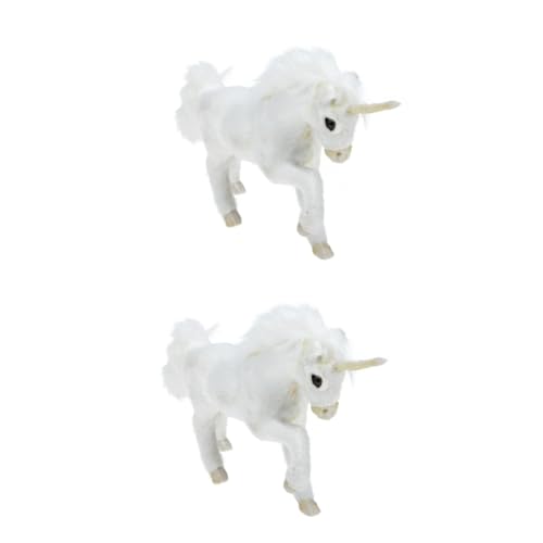 Toyvian 2 Stück Simulation Einhorn Plüschtiere Schlafzimmer Schreibtisch Ornamente Einhorn Plüschtiere Schmücken Plüsch Einhorn Simulation Tiere Kleinkind Auto Aktivitäten Nachahmung von Toyvian