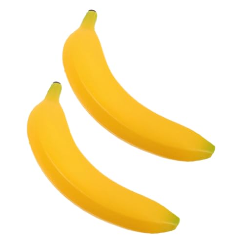 Toyvian 2 Stück Simulierter Obst-Sandkasten pädagogische Spiele Musikinstrumente für Kleinkinder Musikspielzeug für Babys Bananen aus Plastik Eierbecher Maracas Gastgeschenke Yellow von Toyvian