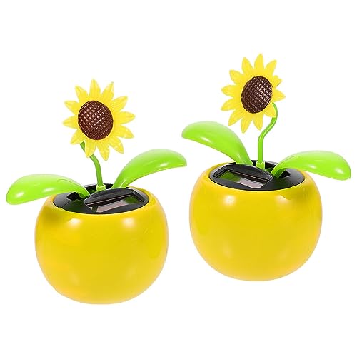 Toyvian 2 Stück Solar Sonnenblume Tanzende Solarblumen Solarspielzeug Solarbetriebenes Schwingendes Animiertes Tänzerspielzeug Für Heimbüro Schreibtisch Autodekoration Lustige Ornamente von Toyvian