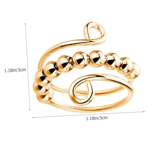 Toyvian 2 Stück Verstellbare Stressringe Drehbaren Perlen Widerstandsfähige Glatte Fidget Ringe zur Angst Stresslinderung Modisches Accessoire für Damen und Erwachsene Toyvian 2 Stück Verstellbare Stressringe Drehbaren Perlen Widerstandsfähige Glatte Fidget Ringe zur Angst Stresslinderung Modisches Accessoire für Damen und Erwachsene von Toyvian