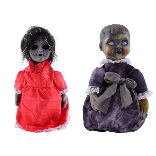 Toyvian 2 Stücke Kunststoff Geist Decor Spukhaus Requisiten Halloween Scary Puppen Halloween Dekorationen von Toyvian