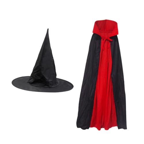 Toyvian 2 Teiliges Set Zaubererumhänge Kinderkostüme Zaubererkostüm Halloweenkostüme Kinderumhang Mit Kapuze Umhang Vampirumhang Zaubererkleidung Zauberer Cosplay Umhang Schwarz von Toyvian