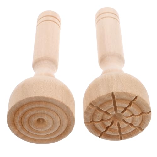 Toyvian 2-teiliges Holzstempel-Set Zum Herstellen Von Ton-bastelstempeln, Holzgriff, Tonmuster-Set, Holz-keksform, Holzstempelblock Für Kinder, Knet-Stempel von Toyvian