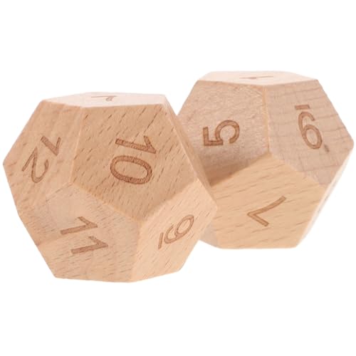 Toyvian 2-teiliges Mathe-Spiele Für Kinder, 12-seitiges Holzwürfel-Set Für Frühe Bildung Und Eltern-Kind-interaktion Für Die Kognitive Entwicklung von Toyvian