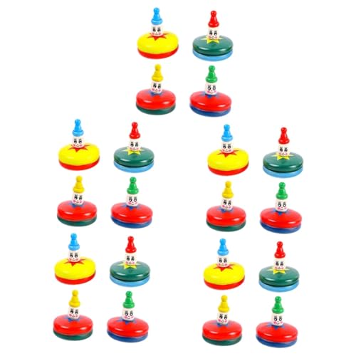 Toyvian 20 STK Kleiner hölzerner Kreisel Spielzeuge Geschenk Kreiselspielzeug für den Tisch interaktiver Kreisel Holzkreisel Mini Kleiner Kreisel Jacke rotieren von Toyvian