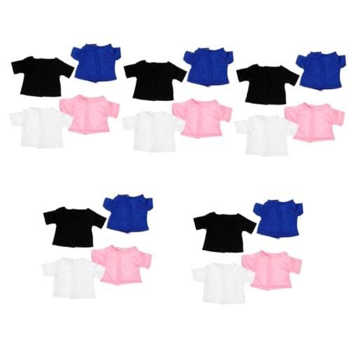 Toyvian 20 STK Kuscheltier-T-Shirt mit Bärenmotiv Puppen Accessoires puppenkleider Set Puppenbekleidung Puppensachen Stofftier-Shirt zartes Puppen-T-Shirt Bezauberndes T-Shirt-Dekor von Toyvian