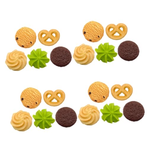 Toyvian 20 STK Simulierte Cookies gefälschte Kekse für künstliches Cookie-Modell House Decoration Kekse verzieren Spielzeuge Modelle Künstliche Kekse für Ausstellungszwecke Fake-Keks-Dekor von Toyvian