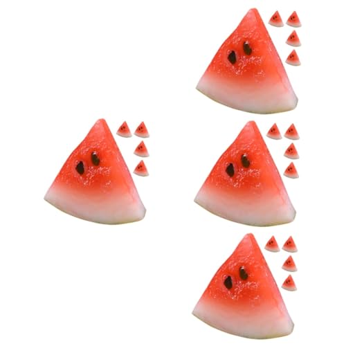 Toyvian 20 STK Simulierte Fruchtwassermelonenscheiben Mini-hausverzierung Miniaturmodelle Von Wassermelonenscheiben Mini-künstliche Wassermelonenscheibe Mini-Obst-Modell PVC Rot von Toyvian