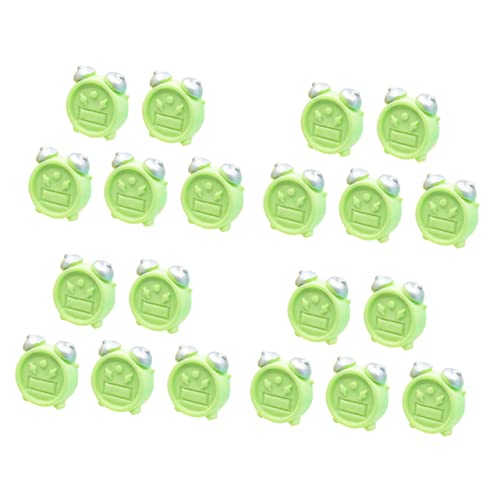 Toyvian 20 STK Wecker Mini-Uhr-Modell- Miniaturfiguren Puppenuhr Miniaturen Mini-vers-küche Mini-Dinge Imitiertes Uhrenspielzeug Miniatur-szenenmöbel Miniatur-spieluhr Green Harz von Toyvian