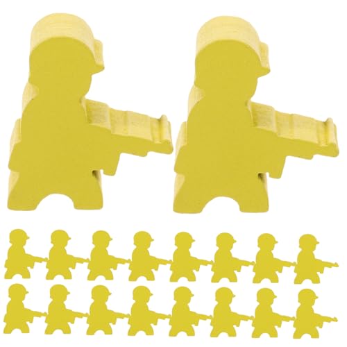 Toyvian 20 Stück Brettspiel-Schachfiguren Spiele Stapelspiel Magnetschach Schachfiguren-Set Brettspiel Zubehör Schachfiguren handgefertigt Schachbrett Schach Spielmarken Holz Yellow von Toyvian