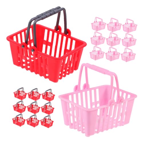 Toyvian 20 Stück Mini Einkaufskorb Winziger Einkaufskorb Einkaufskorb Mini Körbe Winzige Körbe Puppenhaus Korb Modell Miniatur Korb Spielzeug Supermarkt Handkorb von Toyvian