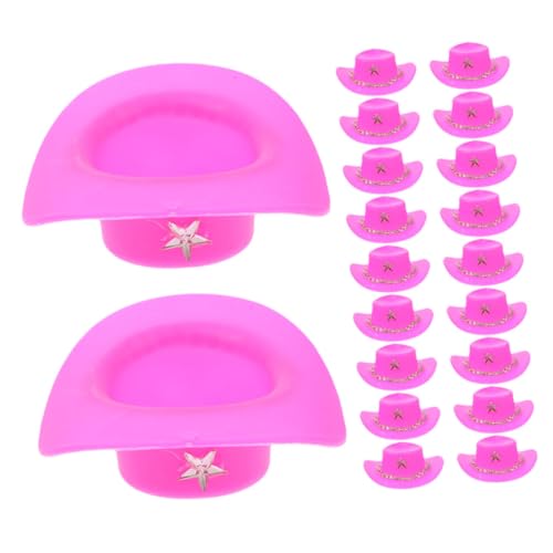 Toyvian 20 Stück Mini-cowboyhut Geburtstagshut Mini-Puppen Bucket Hats Für Damen Kindermütze Puppenkleidung Lustiger Hut Hüte Mütze Mini-Hut Mädchen Hut Puppenwagen Bausatz Plastik von Toyvian