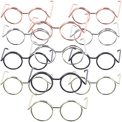 Toyvian 20 Stücke Kleine Puppe Brille Metalldraht Rand Klare Linse Brillen Stoff Puppe Verkleiden Brillen Für Puppen Haustiere Kostüm Cosplay von Toyvian