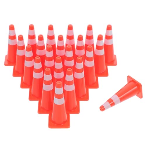 Toyvian 20-teiliges Set -straßensperren-Requisiten Klebeband-klebestifte Kleine Verkehrskegel Dekorative Leitkegel Schaumstoffplatte Aus Schaumstoff Kleine Spielsachen PVC Orange von Toyvian